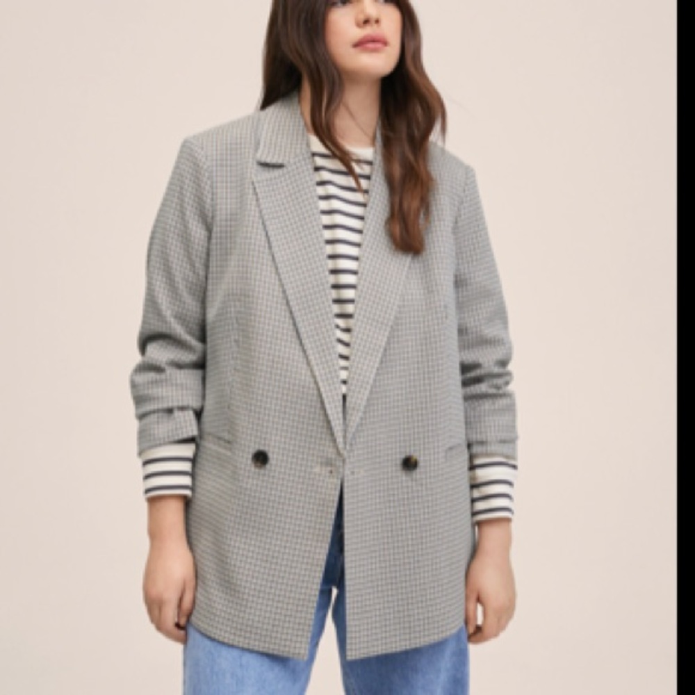 ❤️3X20 NEW - SHEIN Women Checkered Longline Blazer | L